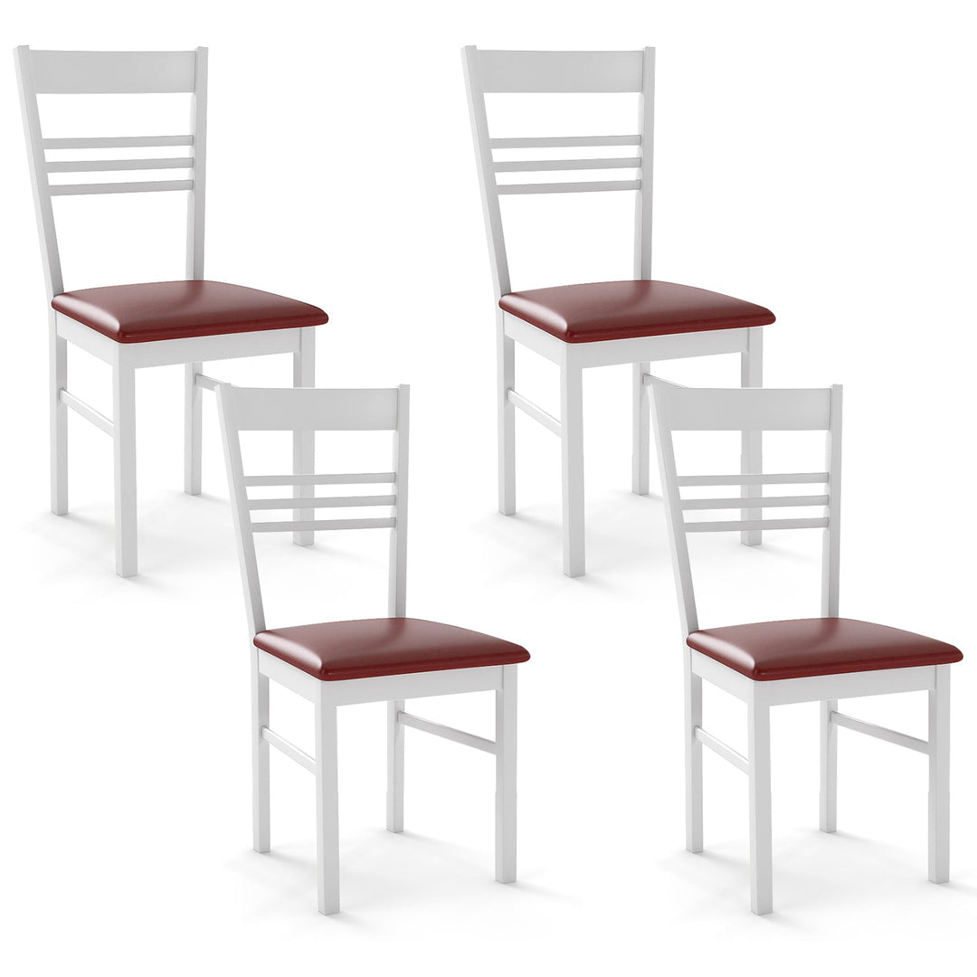 Wood Dining Chairs Set of 4 with Rubber Wood Frame
