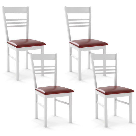 Wood Dining Chairs Set of 4 with Rubber Wood Frame