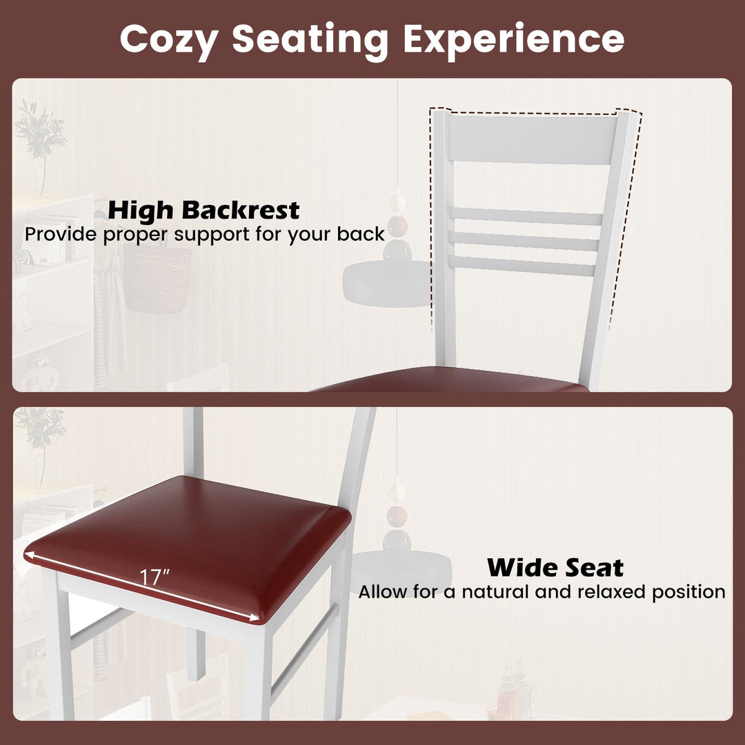 Wood Dining Chairs Set of 4 with Rubber Wood Frame