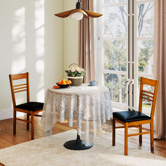Wood Dining Chairs Set of 4 with Rubber Wood Frame