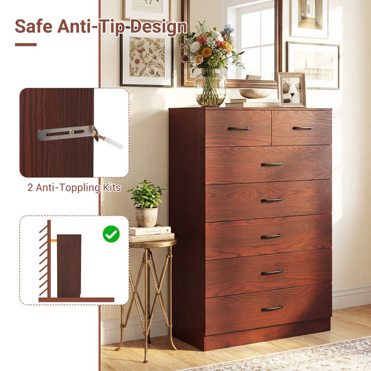 Wooden Chest of Drawers with Anti