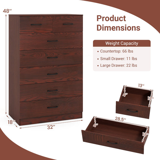 Wooden Chest of Drawers with Anti