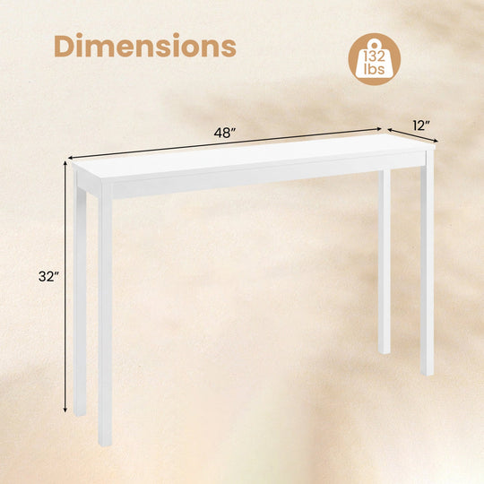 Wooden Console Table Modern Farmhouse Sofa Table with Thickened Top