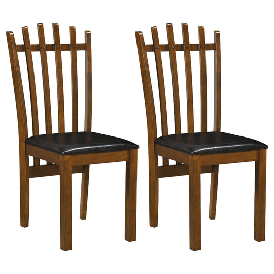 Dining Chairs Set of 2 with Spindle Back and PU Leather Seat