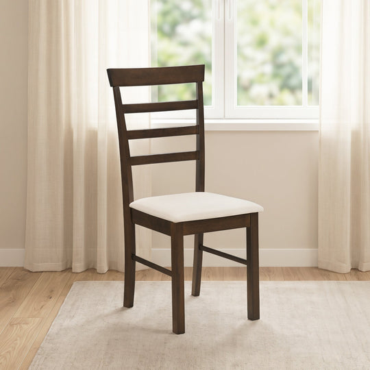 Dining Chairs Set of 4 with Fabric Cushion and Wood Frame