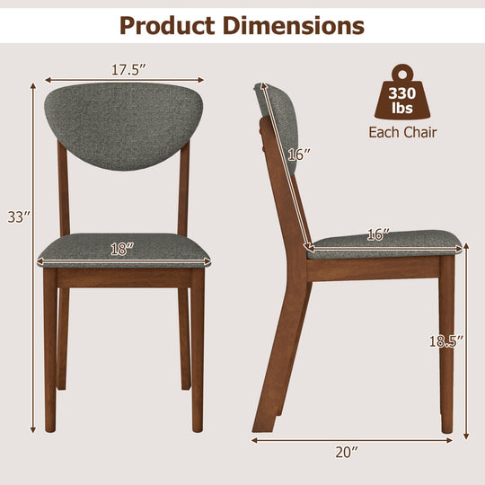 Dining Chairs Set of 4 with Padded Seats and Backrest