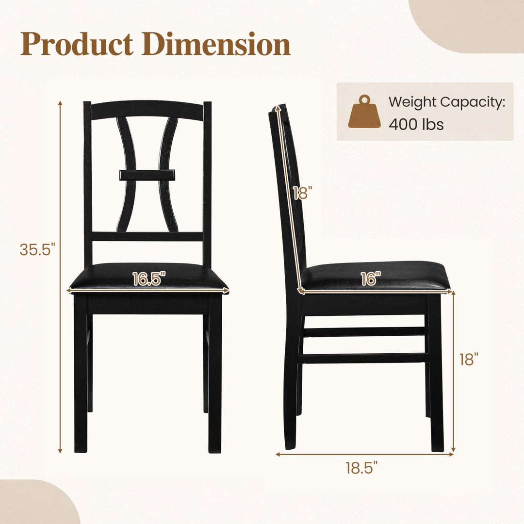 Dining Chairs Set of 2 with Padded Faux Leather Seats