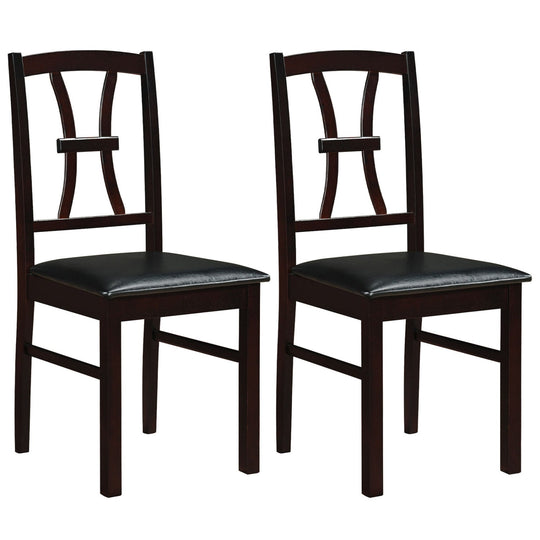 Dining Chairs Set of 2 with Padded Faux Leather Seats