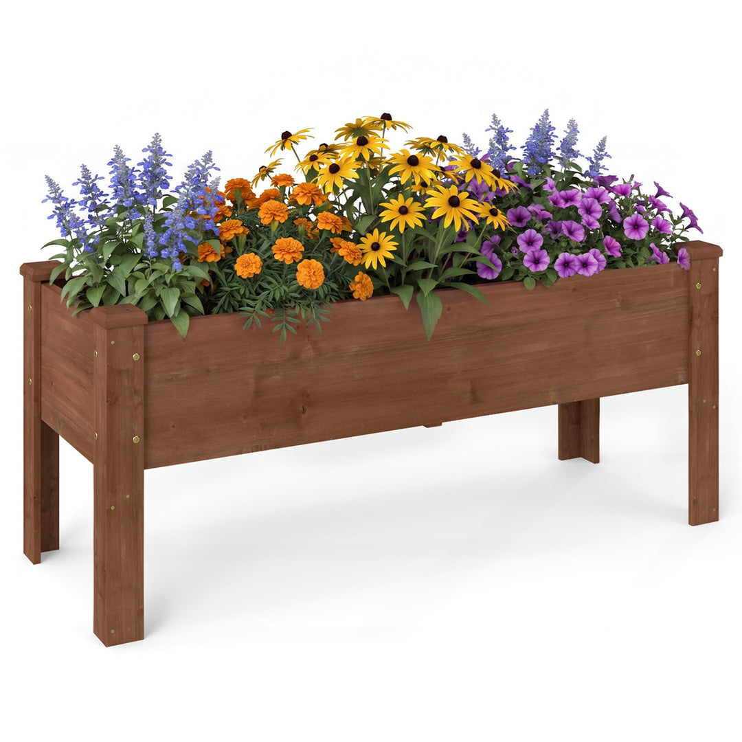 Elevated Wooden Raised Garden Bed with Legs - 175 LBS Capacity