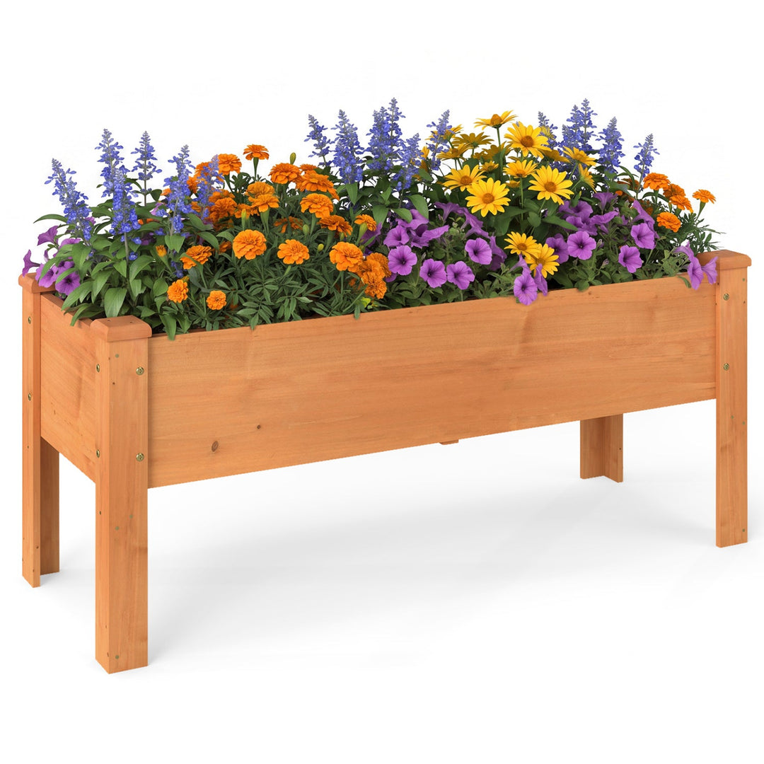 Elevated Wooden Raised Garden Bed with Legs - 175 LBS Capacity