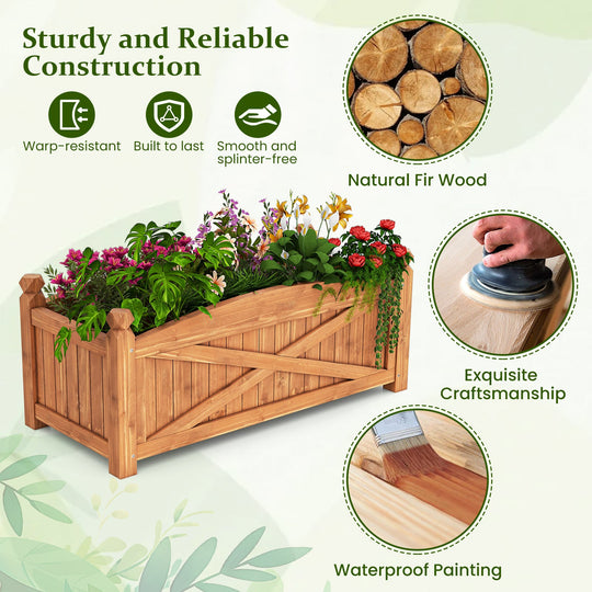 Wooden Raised Garden Bed Drainage Holes for Patio Garden