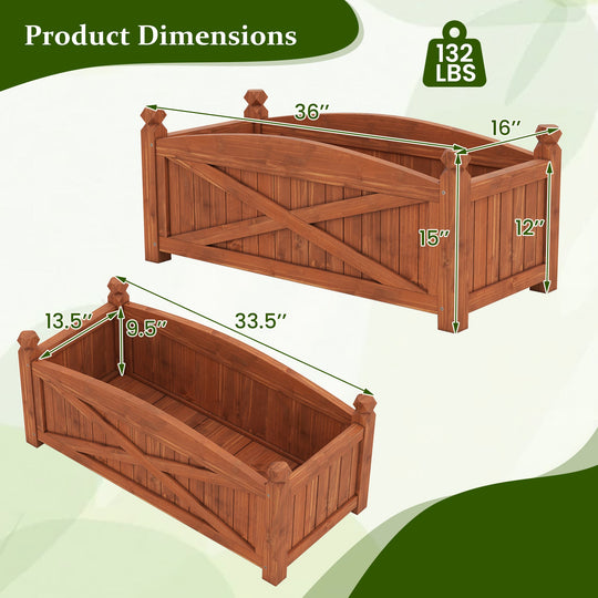 Wooden Raised Garden Bed Drainage Holes for Patio Garden