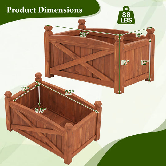 Wooden Raised Garden Bed Drainage Holes for Patio Garden