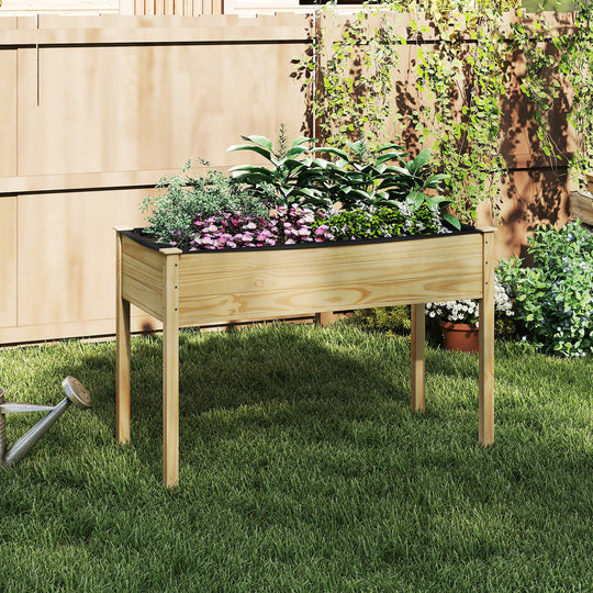 Wooden Raised Vegetable Garden Bed Elevated Grow Vegetable Planter