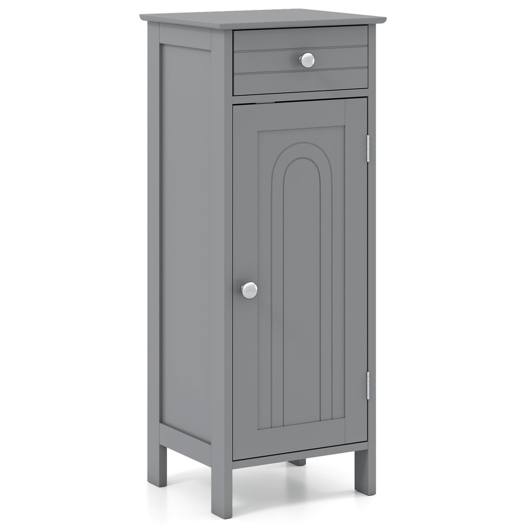 Wooden Storage Free-Standing Floor Cabinet with Drawer and Shelf