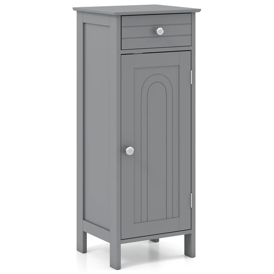 Wooden Storage Free-Standing Floor Cabinet with Drawer and Shelf