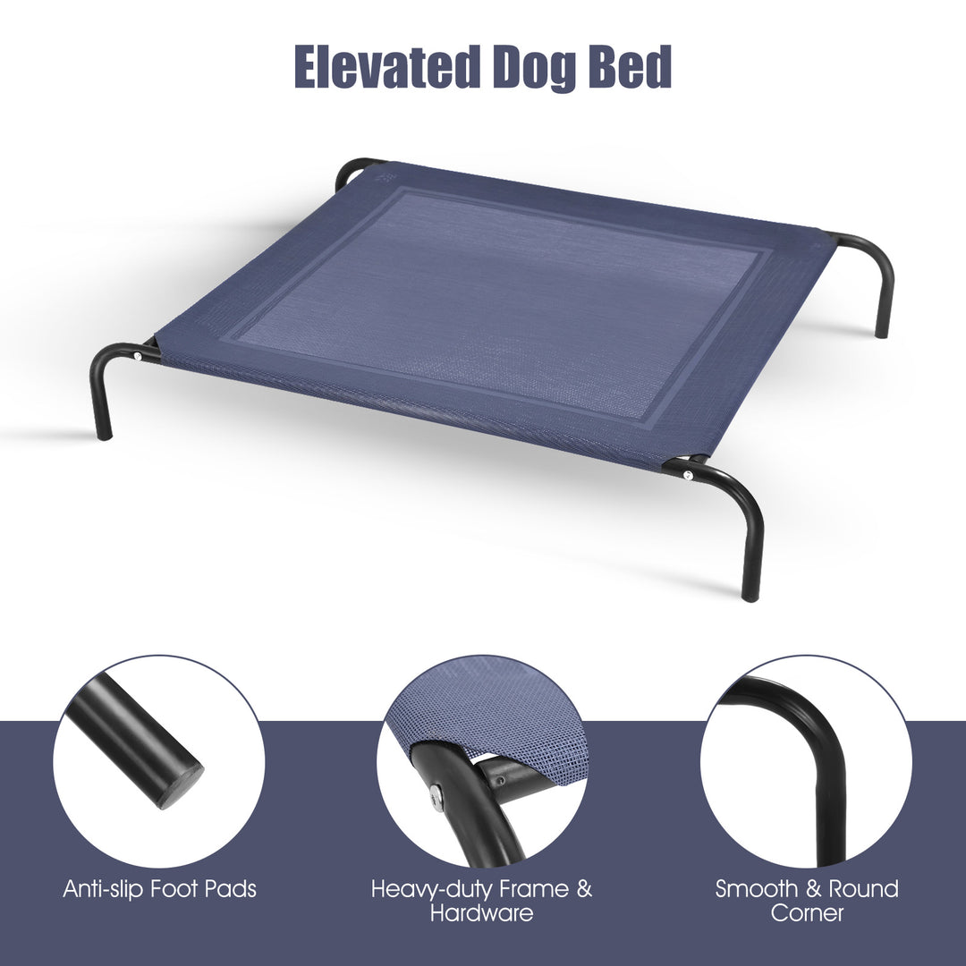 Large Indoor Outdoor Camping Steel Frame Elevated Pet Cot Mat-XL