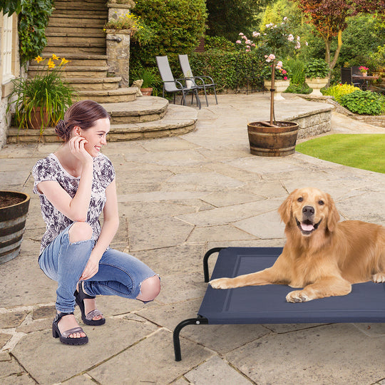 Large Indoor Outdoor Camping Steel Frame Elevated Pet Cot Mat-XL