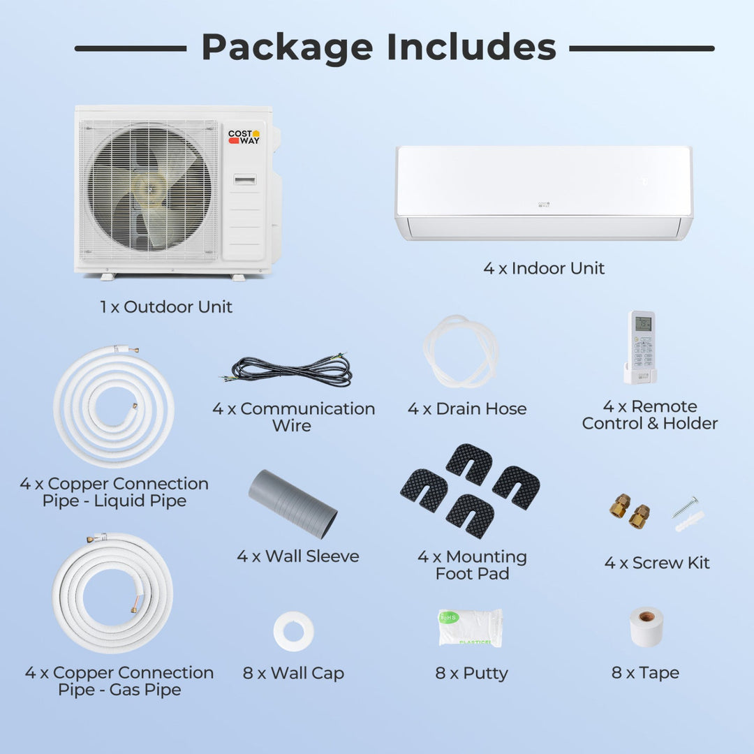 X-Pro 35000 BTU 4 Zone 22.5 SEER2 Mini Split AC with Heat Pump