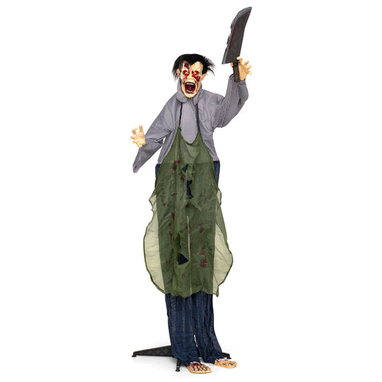 Life-Size Zombie Halloween Decoration with Glowing Eyes