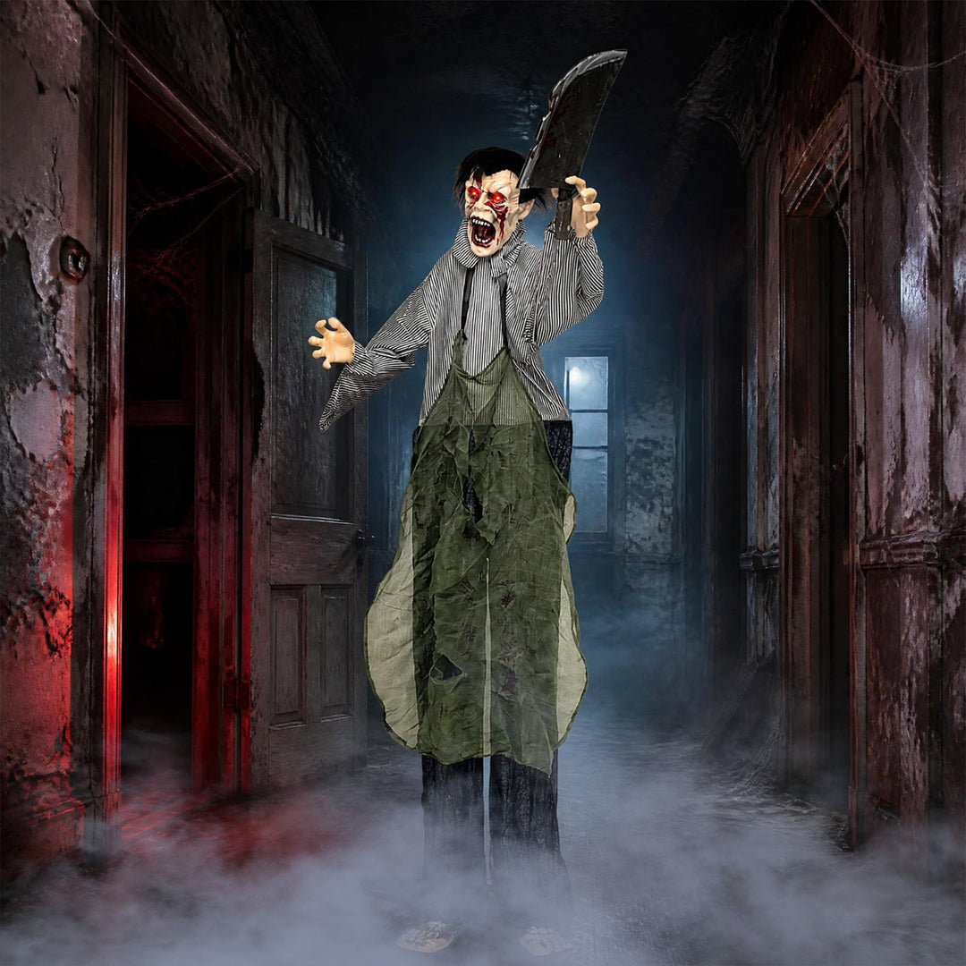 Life-Size Zombie Halloween Decoration with Glowing Eyes