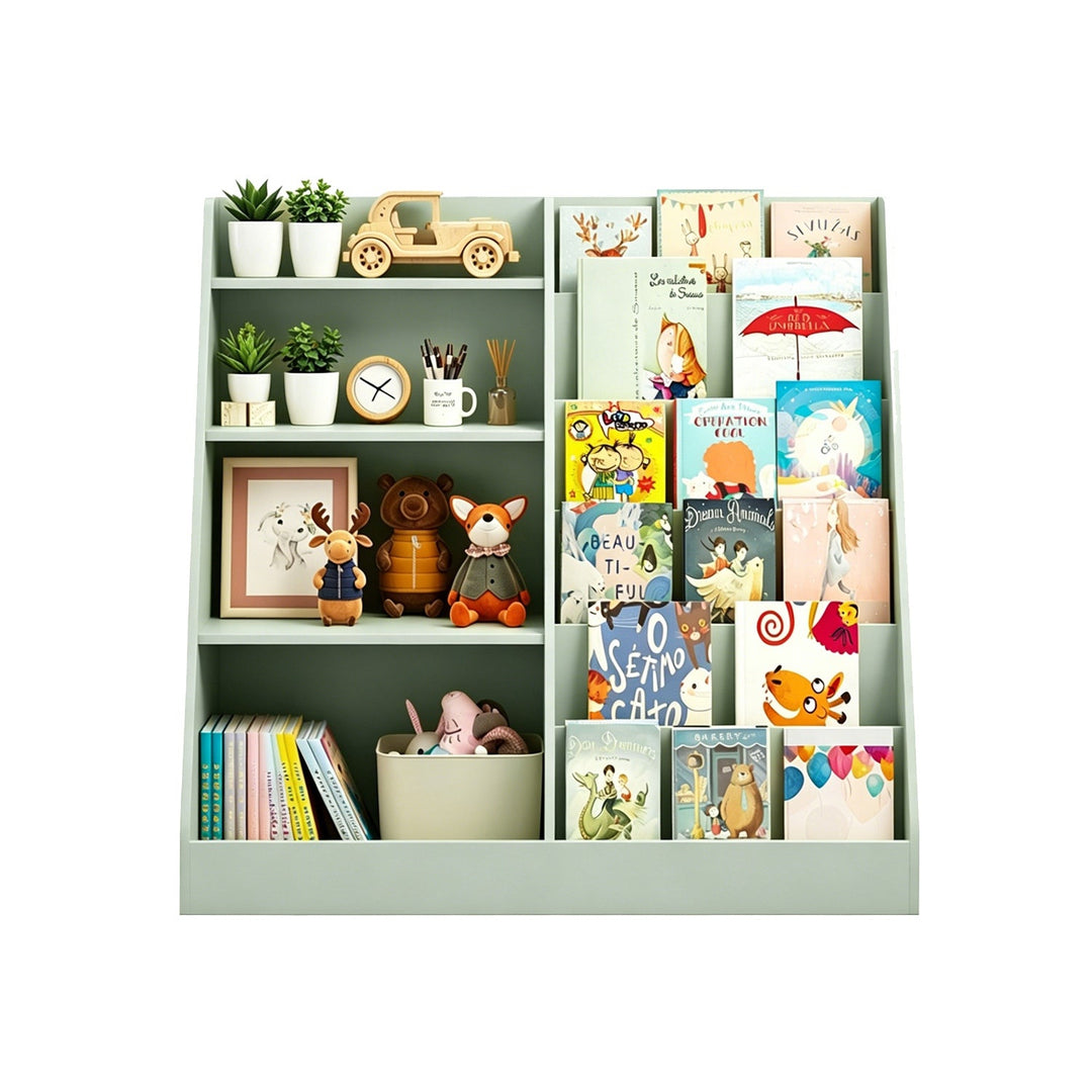 Kids Bookshelf with Toy Storage Organizer, 34.65" Multi-Tier
