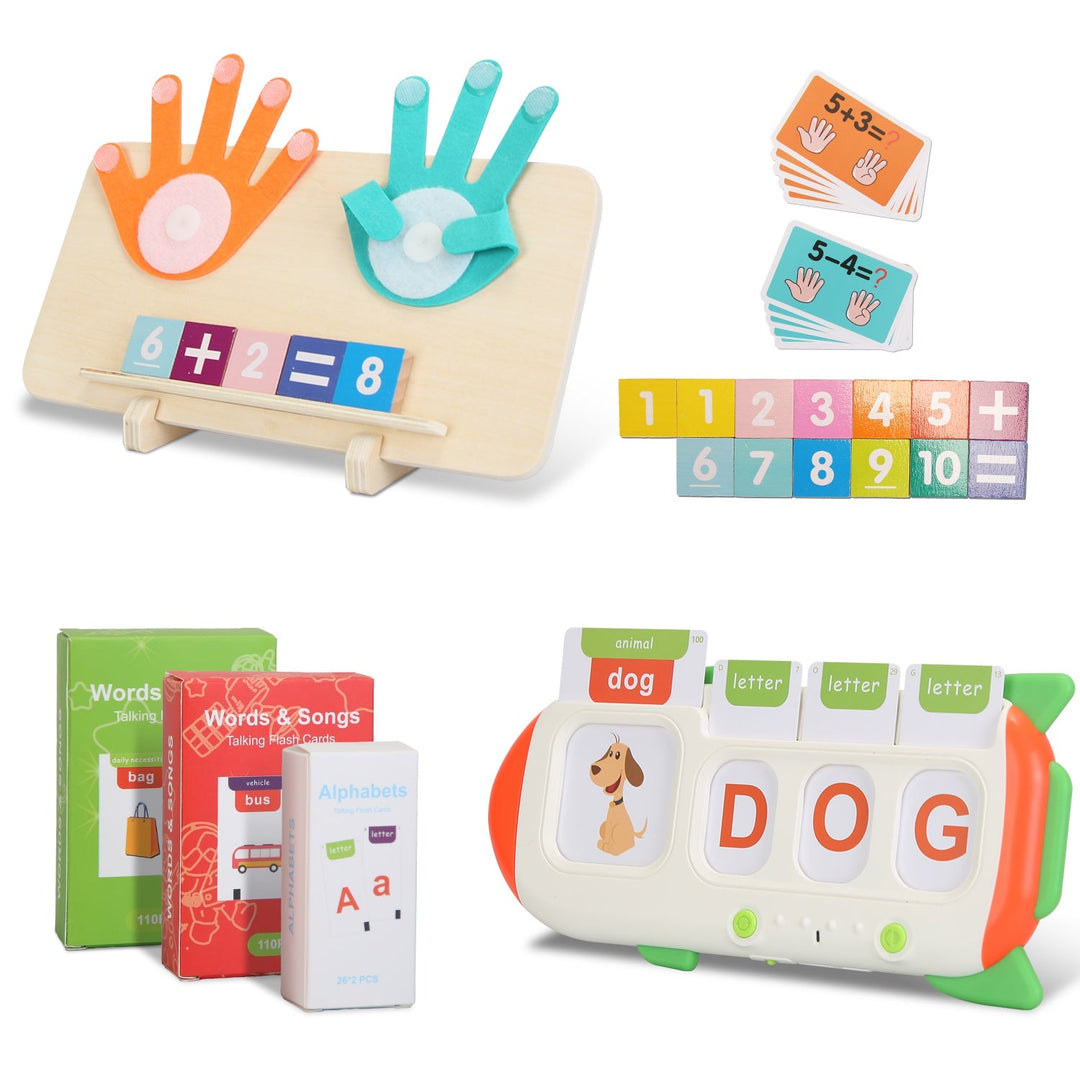 Educational Flash Cards & Counting Board Set for Toddlers and Preschoolers