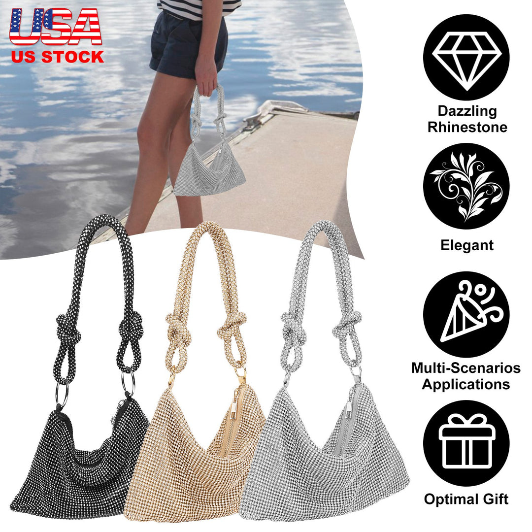 Rhinestone Evening Bag with Detachable Strap