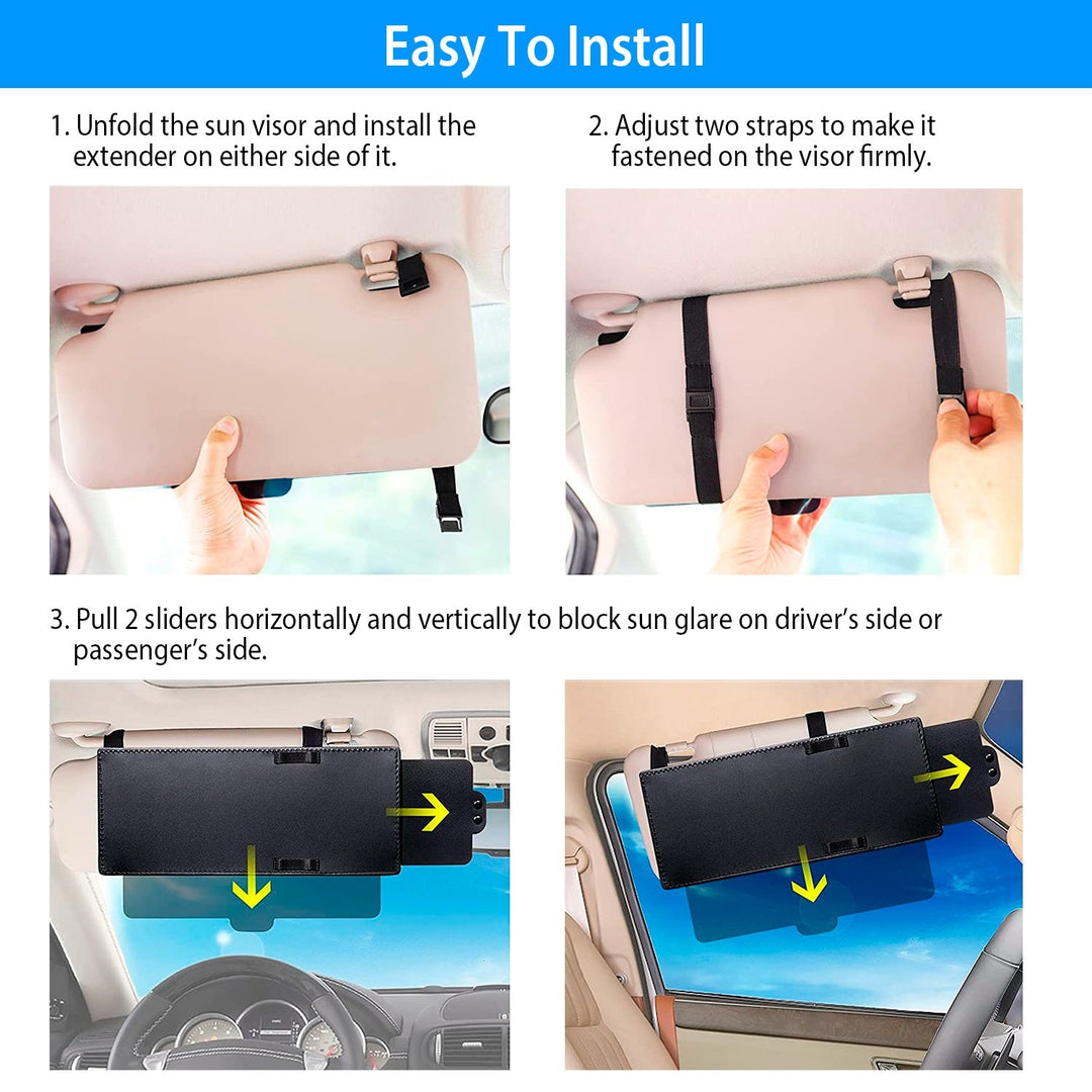 Sun Visor Extender – UV &amp; Glare Blocker for Car Windows