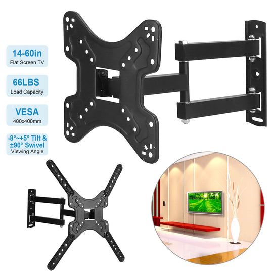 Fixed TV Wall Mount Bracket for 14-60in LED/LCD/PLASMA Flat TV VESA 400x400mm -8¡~+5¡ Tilt ±90¡ Swivel