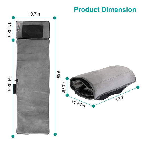 Full Body Massage Mat with Heat and Neck Pillow