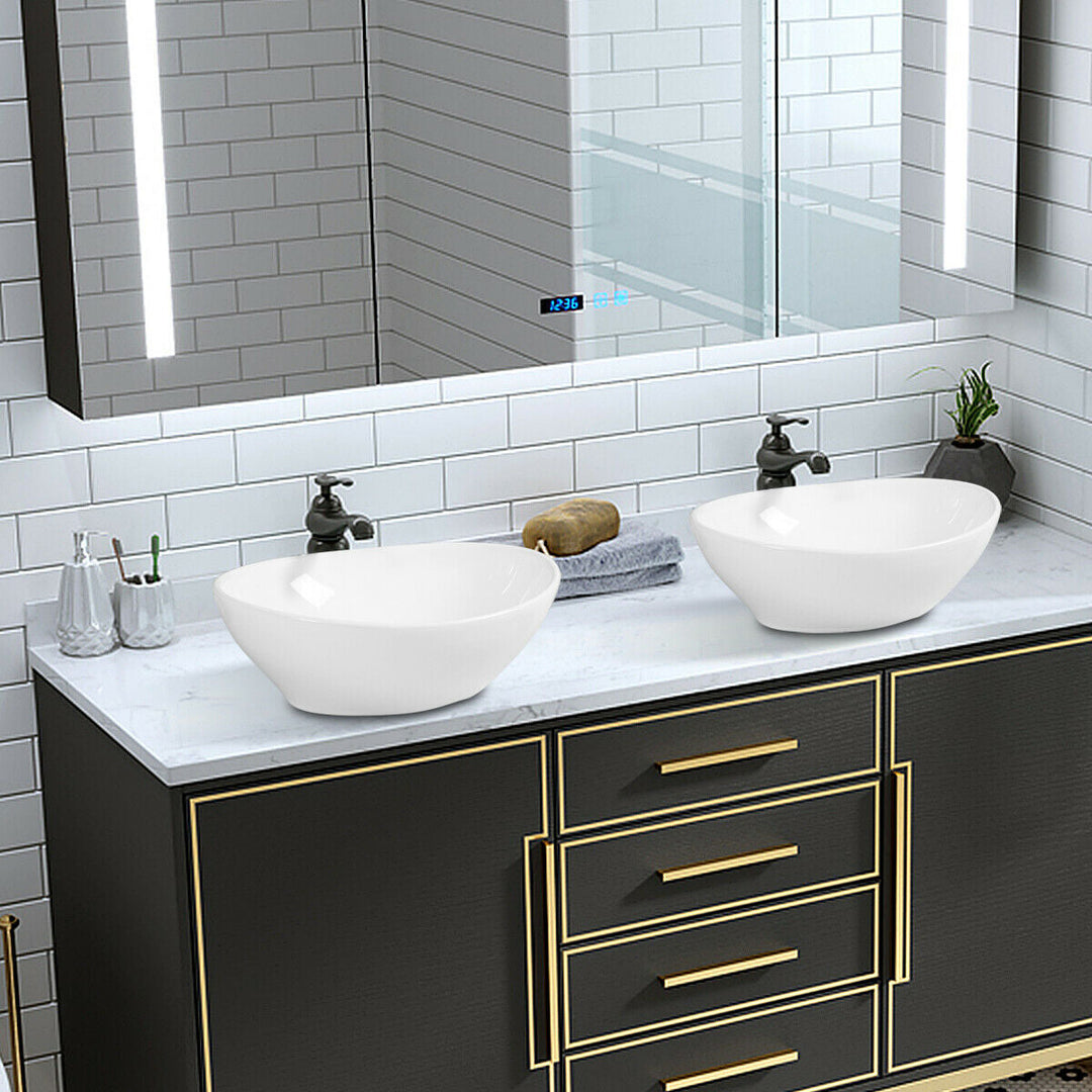 Oval Bathroom Basin Ceramic Vessel Sink