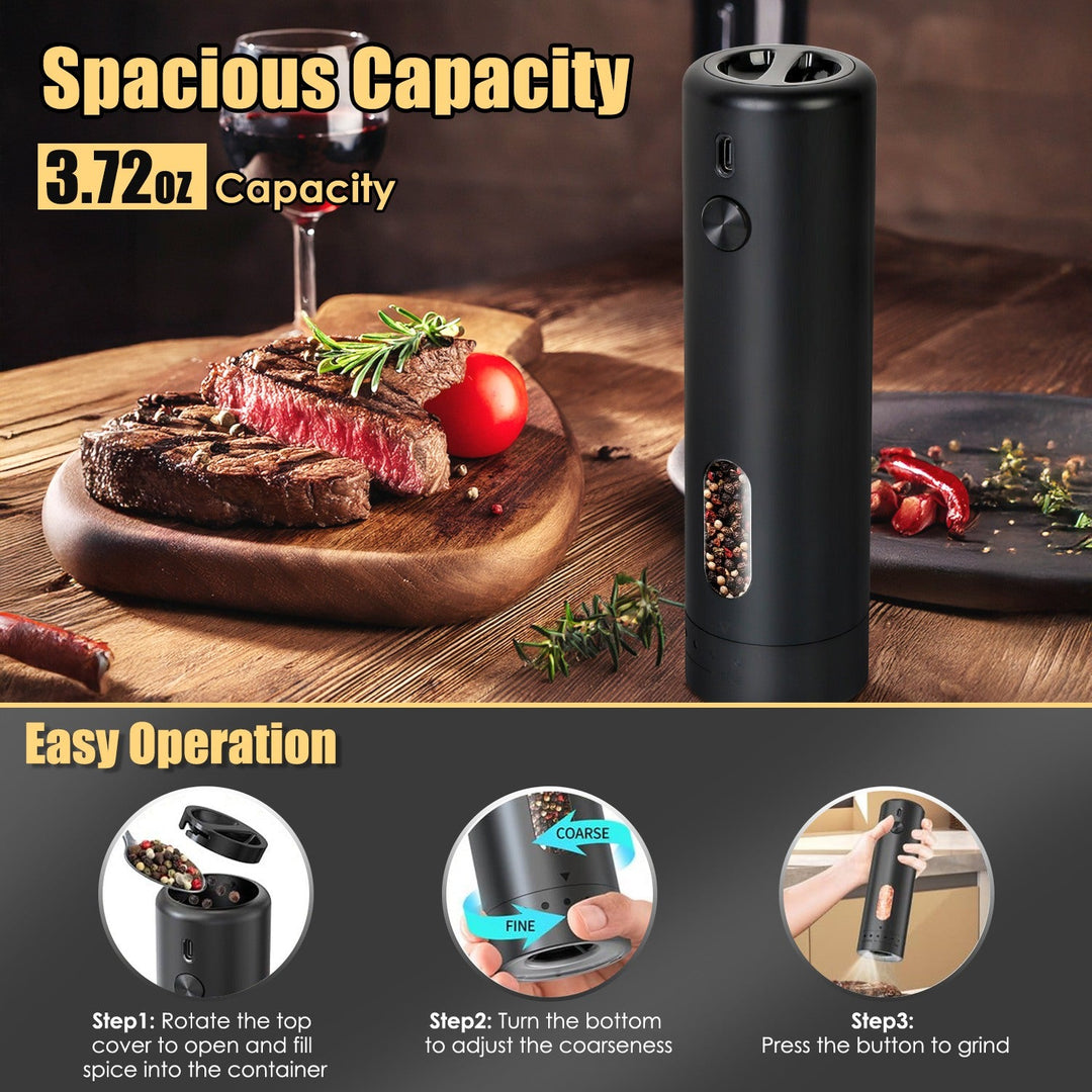 USB Rechargeable Pepper Mill – Adjustable Coarseness & LED Light