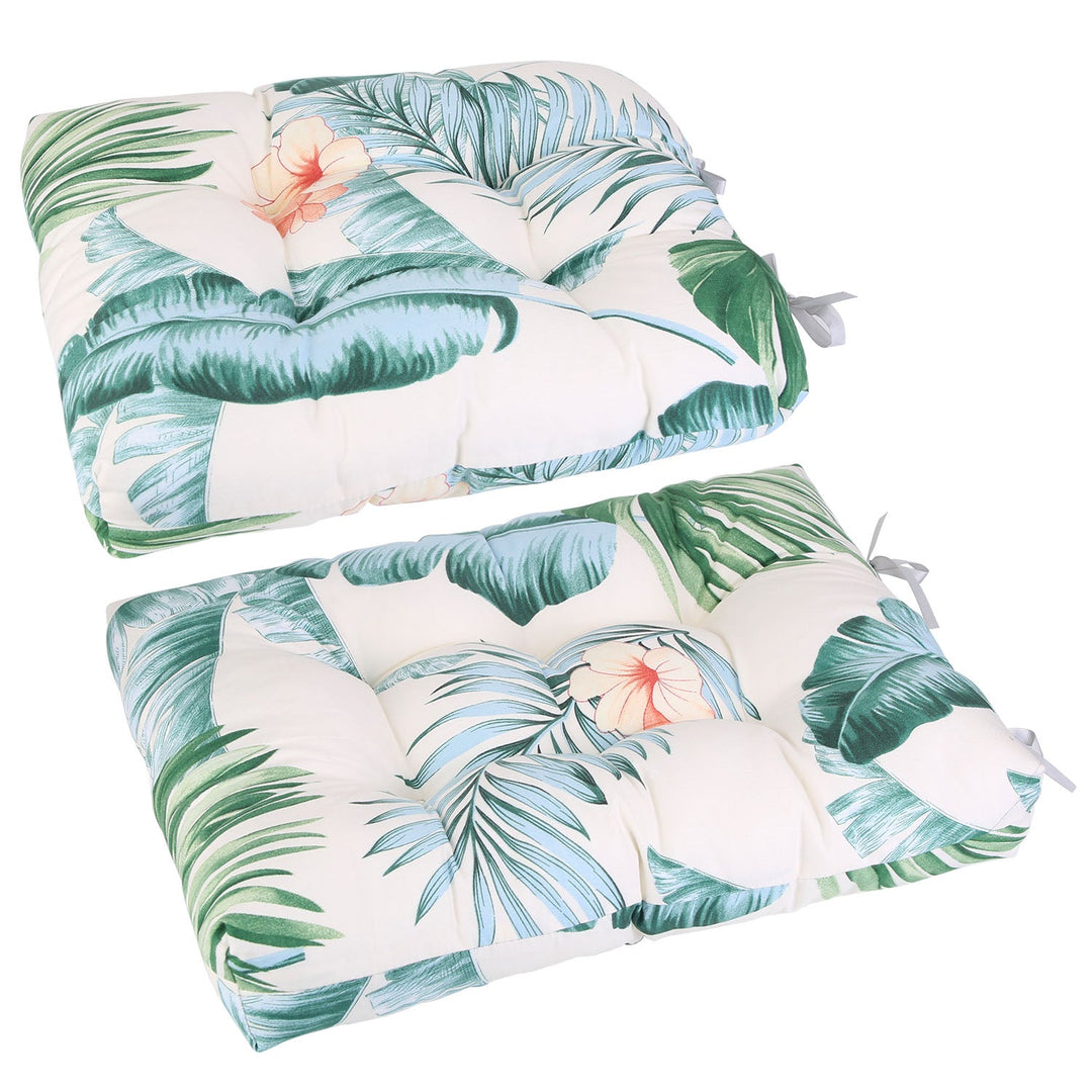 2Pcs Rocking Chair Cushion Upper And Lower Back And Seat Sets with Non-Slip Ties Polyester Fiber Filling Comfortable for Indoor Home Office Car