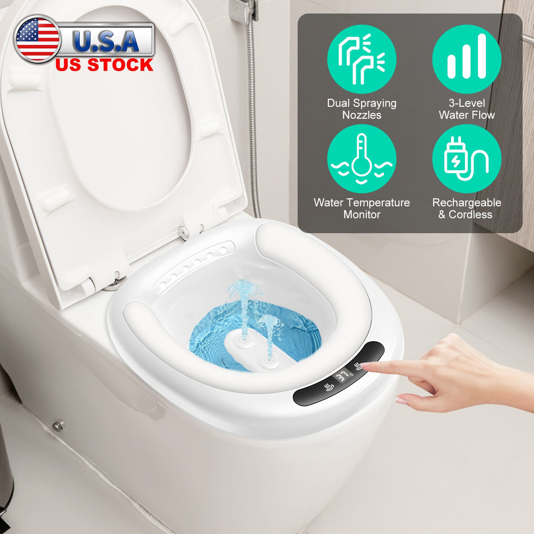 Electric Sitz Bath with Dual Nozzles & Temperature Display