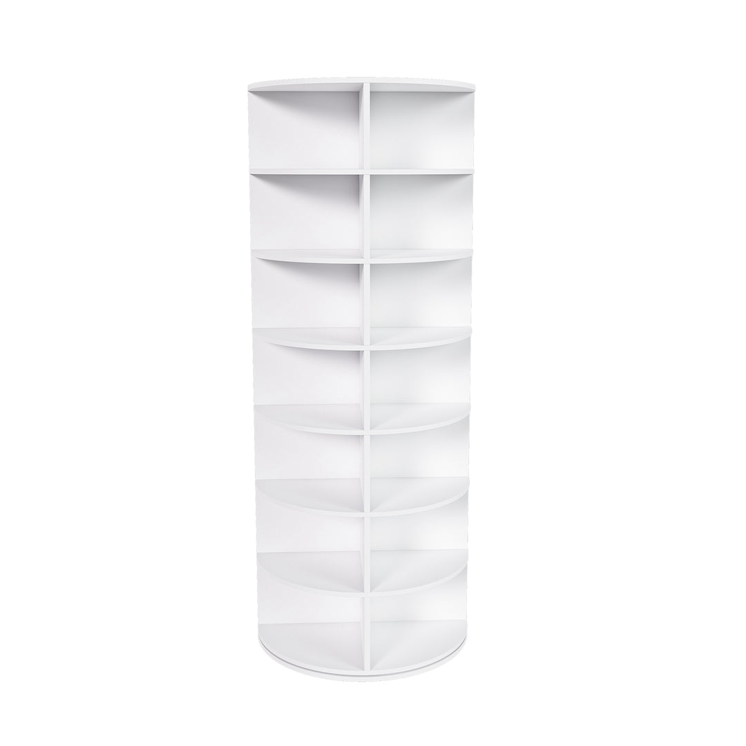 7-Tier Rotating Shoe Rack Tower, 360° Spinning Shoe Organizer with 28 Pairs Capacity, Freestanding Vertical Shoe Storage