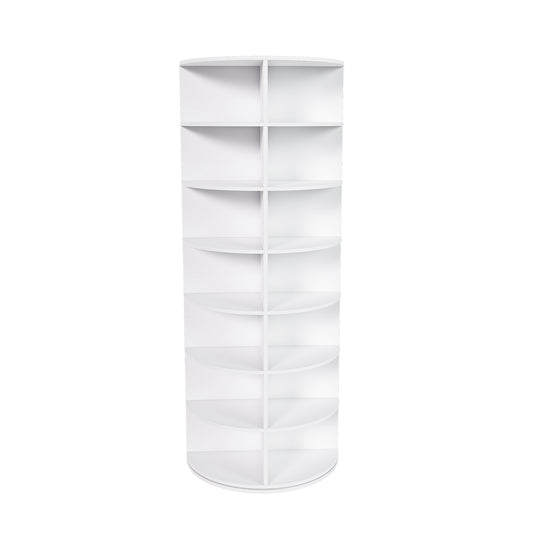 7-Tier Rotating Shoe Rack Tower, 360° Spinning Shoe Organizer with 28 Pairs Capacity, Freestanding Vertical Shoe Storage