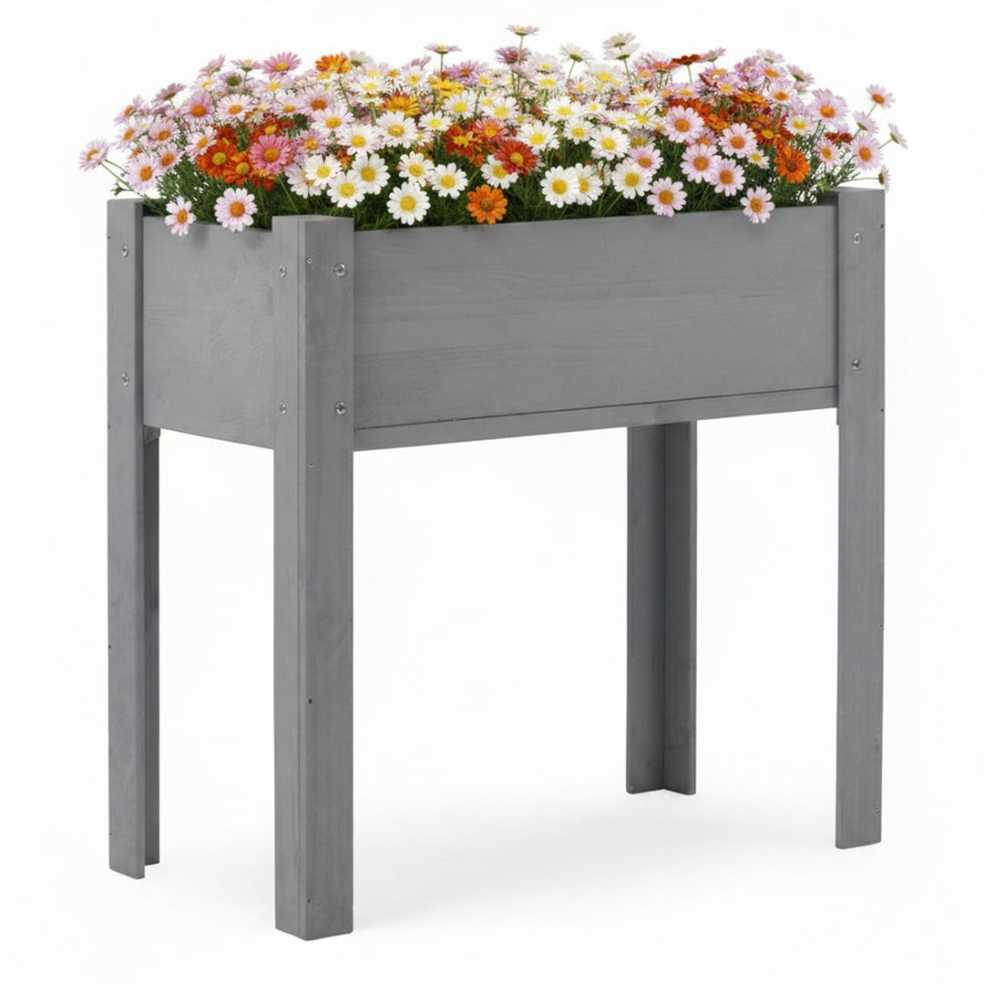 31x16x30in Elevated Raised Garden Bed with Legs, Wooden Planter Box for Outdoor Vegetable Herb Flower Fruit Growing