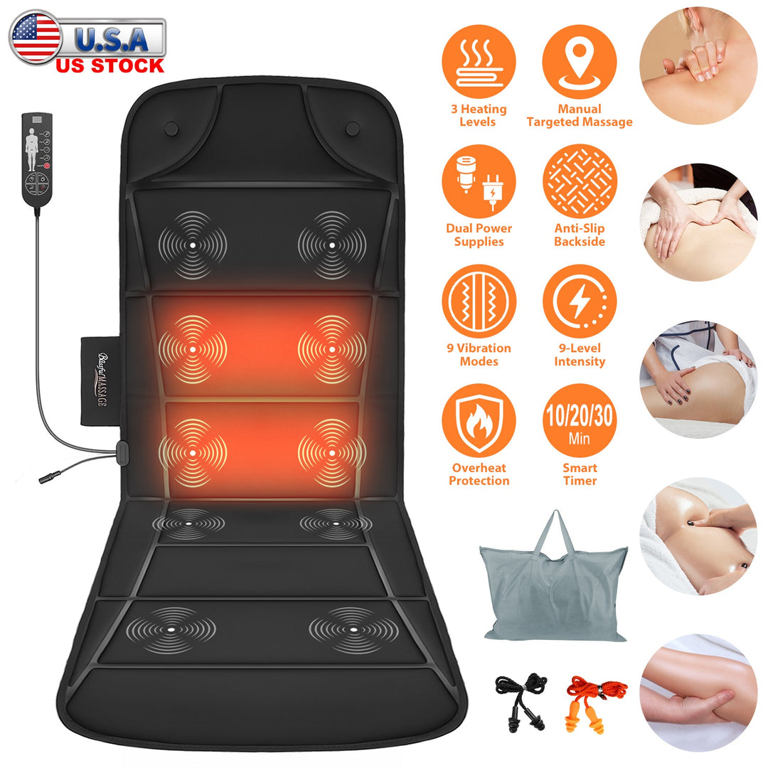 Full Body Vibration Massage Mat with Heat & 10 Motors