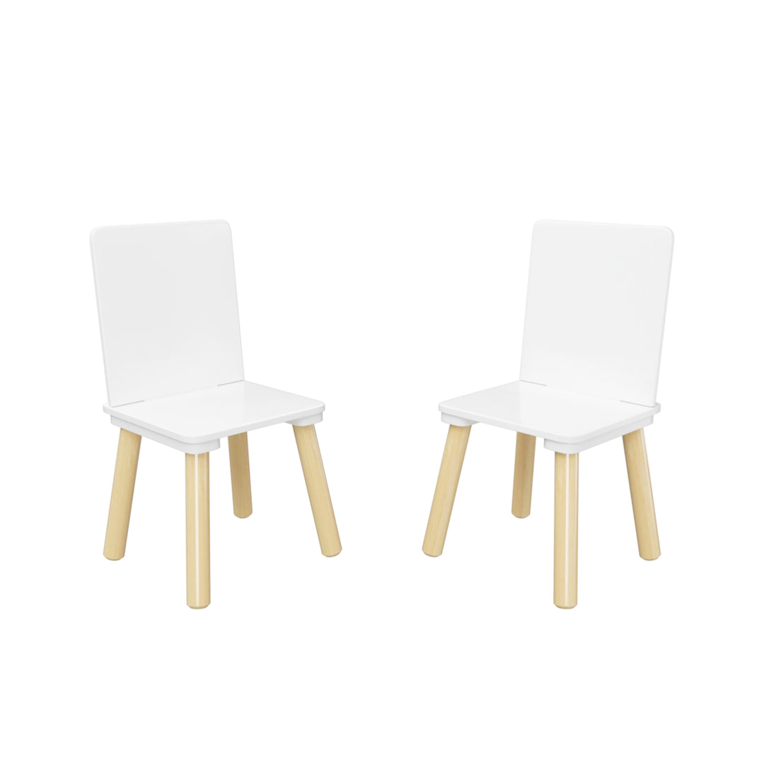 3-Piece Kids Wooden Table and Chair Set, Rabbit Ear Themed Toddler Activity Play Table with 2 Chairs, Solid Wood & MDF C