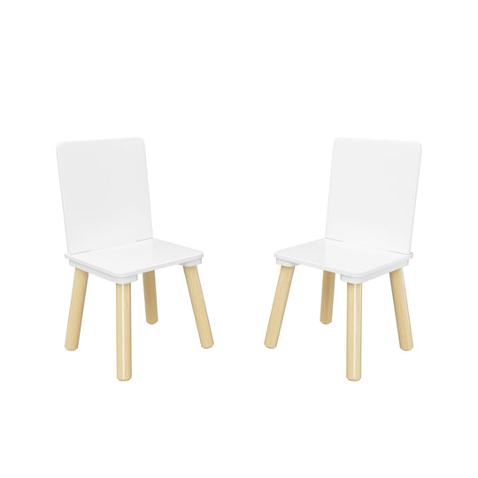 3-Piece Kids Wooden Table and Chair Set, Rabbit Ear Themed Toddler Activity Play Table with 2 Chairs, Solid Wood & MDF C