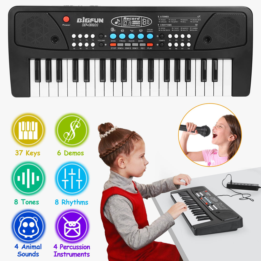 37-Key Electronic Keyboard with Microphone for Kids