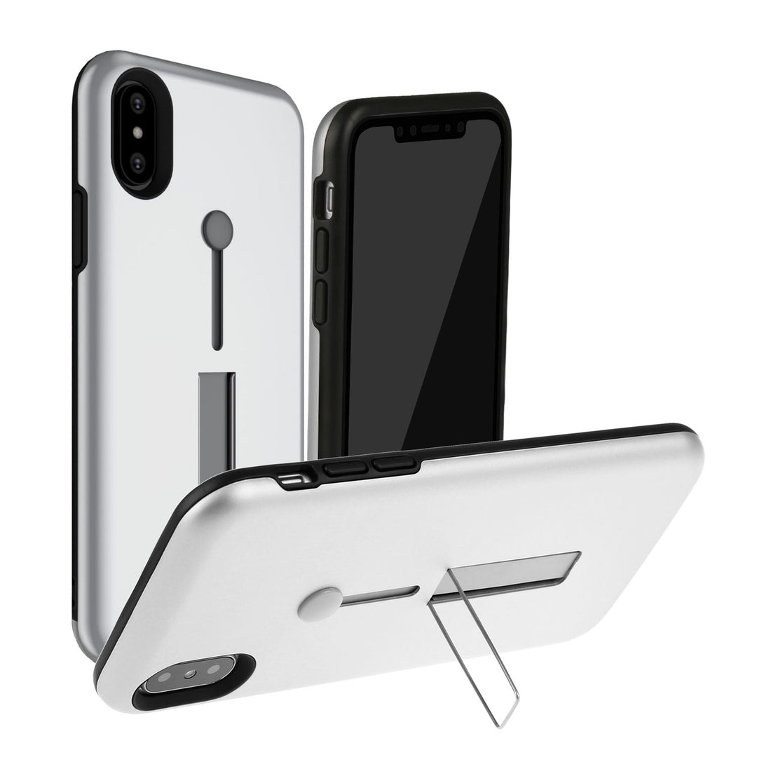 Finger Strap Phone Case for iPhone X Drop-protection Finger Ring Rugged Phone Case with Kickstand Dual Layer Case