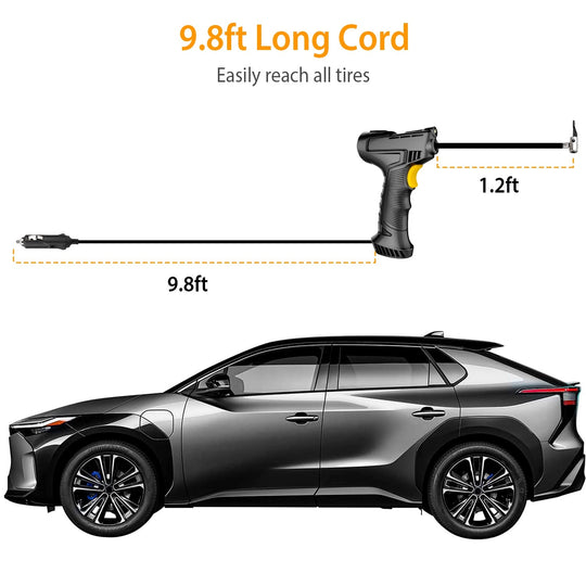 Portable Car Tire Inflator DC 12V Digital Car Air Pump Compressor Electric Air Pump w/LED Light 150PSI