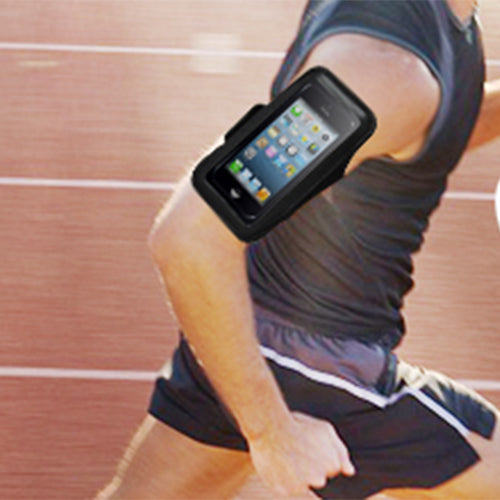 Black Armband Case with Adjustable Strap for iPhone 5