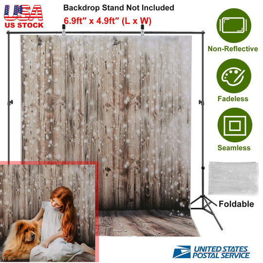 5x7FT Wooden Floor Photo Backdrops Wood Wall Rustic Photography Background for Studio Birthday Party Events Decoration