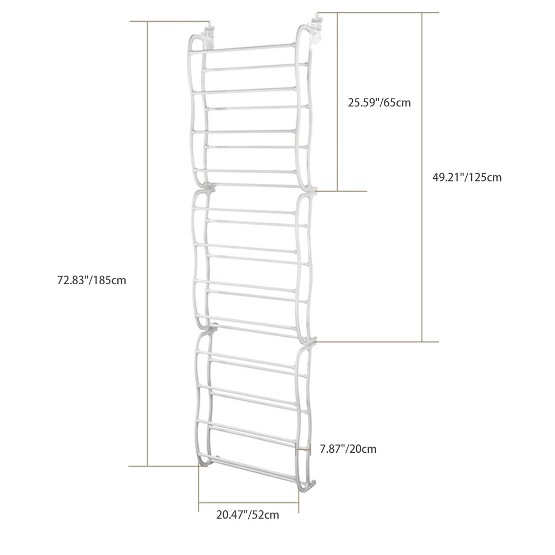 36 Pairs Over-The-Door Shoe Rack 12 Layers Wall Hanging Closet Shoe Organizer Storage Stand