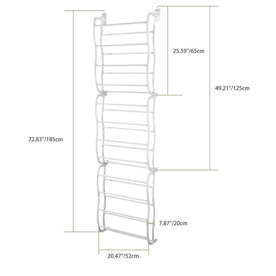 36 Pairs Over-The-Door Shoe Rack 12 Layers Wall Hanging Closet Shoe Organizer Storage Stand