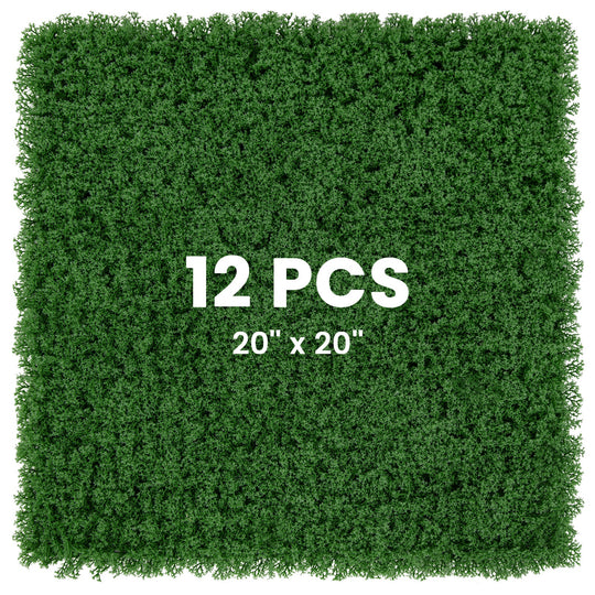12 Pieces 20 x 20 inches Artificial Grass Wall Panels for Garden Yard Balcony