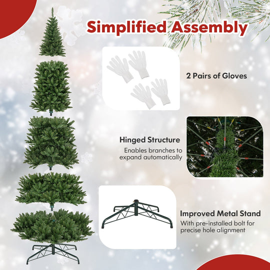 12 FT Artificial Christmas Tree with 800 Warm White LED Lights for Home Party Shopping Mall